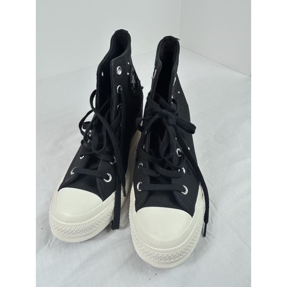 Converse Chuck Taylor All Star Wedge Platform High Pearls & Studs A12514C Sz 8.5 - Picture 2 of 12